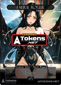MTG Faerie Token 1/1 Flying Black Faerie For MTG *Censored - Image 1