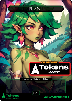 Plant Token 0/1 – Green Plant for MTG *Censored - Image 1