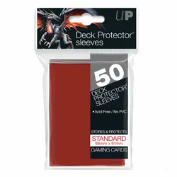 Ultra Pro Deck Protector Sleeves Gloss RED Pokemon MTG Trading Cards 50 in Pack - Image 1