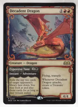 MTG Wilds Of Eldraine Showcase Card #287 Decadent Dragon - Image 1