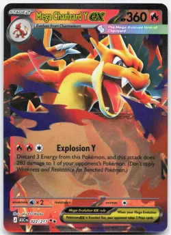 Pokemon TCG Mega Charizard Y ex ME: Ascended Heroes Double Rare 022/217 Holo - Image 1