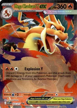 Mega Charizard Y ex 022/217 Double Rare Ascended Heroes Pokemon Near Mint - Image 1
