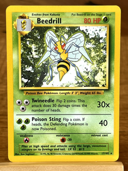 Pokemon TCG Beedrill 17/102 Base Set Rare - Image 1