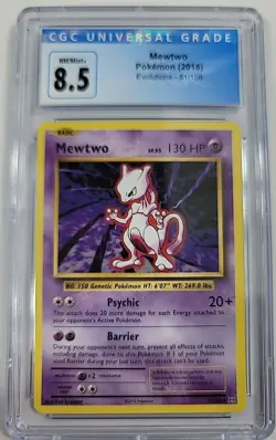 2016 Pokemon TCG Mewtwo Evolutions 51/108 Regular Rare -CGC 8.5- - Image 1