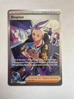 Pokemon TCG Drayton 244/191 Stellar Crown Ultra Rare Full Art Holo Trainer - Image 1