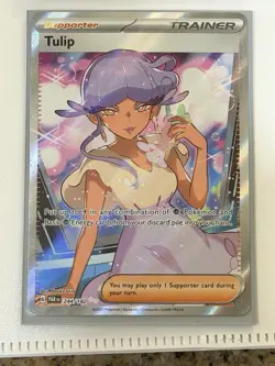 Pokemon TCG Tulip Paradox Rift Trainer Holo Ultra Rare Full Art 244/182 - Image 1
