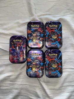 x5 Pokemon Mega Evolution Lot Mini Tin Full Art Set -Latias, Kangaskhan, Lucario - Image 1