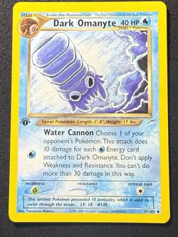Pokemon TCG Dark Omanyte Neo Destiny 1st Edition 37/105 LP - Image 1