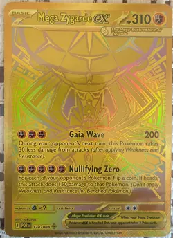 Pokemon Mega Zygarde ex Gold Hyper Rare 124/088 Perfect Order NM - Image 1