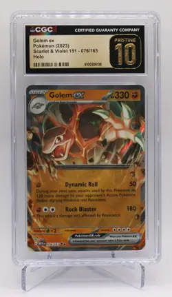 Golem ex Pokemon 2023 Scarlet & Violet 151 076/165 Holo CGC Pristine 10 - Image 1