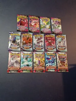 Pokemon 14 Packs 🔥 Fusion Strike, Chilling Reign, Paldea Evolved Full Art Sets - Image 1