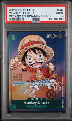Monkey D. Luffy 2023 One Piece 1st Anniversary Tournament Promo P-037 PSA 9 - Image 1