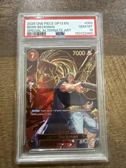 2025 One Piece OP13 Benn Beckman Special Alternate Art PSA 10 - Image 1