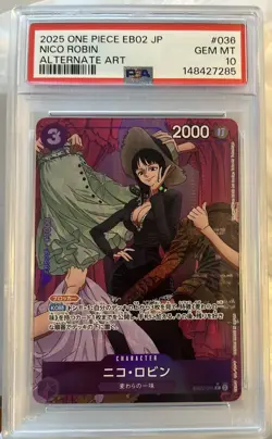 2025 NICO ROBIN PSA 10 ONE PIECE Japanese EB02-036 ANIME 25TH COLLECT. ALT ART - Image 1