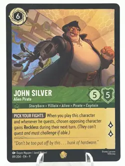 JOHN SILVER - Alien Pirate Legendary #89/204 EN 9 Disney Lorcana FABLED Non-Foil - Image 1