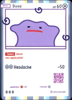 Callistartlab Pokemon Fan Art Set NON TCG Ditto - Image 1