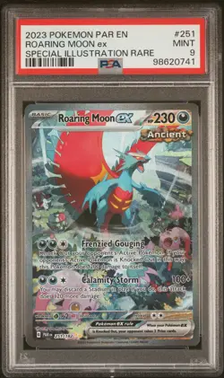 2023 POKEMON PAR EN-PARADOX RIFT SPECIAL ILLUSTRATION RARE ROARING MOON EX PSA 9 - Image 1
