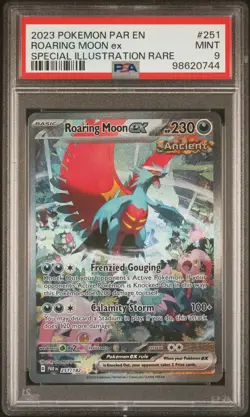2023 POKEMON PAR EN-PARADOX RIFT SPECIAL ILLUSTRATION RARE ROARING MOON EX PSA 9 - Image 1