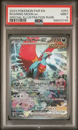 2023 POKEMON PAR EN-PARADOX RIFT SPECIAL ILLUSTRATION RARE ROARING MOON EX PSA 9 - Image 1