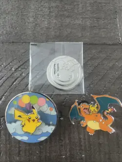 Pokemon Charizard & Pikachu Celebrations Ultra Premium Collection UPC Pin Set! - Image 1