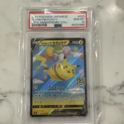 2021 POKEMON JAPANESE 25TH ANNIVERSARY COLLECTION #023 FLYING PIKACHU V PSA 10 - Image 1