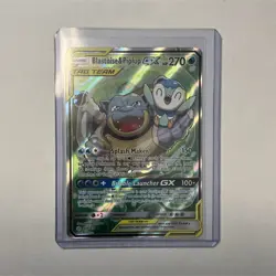 The Pokemon Company Blastoise & Piplup GX TAG TEAM Alt Full Art Holo 215/236 - Image 1