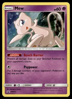 Mew - SM215 Holo Promo Sun & Moon Promo Pokemon Holo LP - Image 1