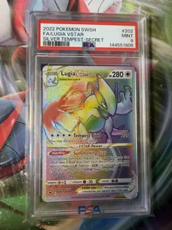 2022 Pokemon SWSH 202/195 Lugia VSTAR Silver Tempest Secret Rainbow Rare PSA 9 - Image 1