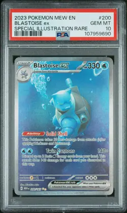 2023 POKEMON MEW EN-151 SPECIAL ILLUSTRATION RARE #200 BLASTOISE EX PSA 10 - Image 1