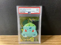 2000 Topps Pokemon TV Animation Bulbasaur Clear Cut #PC2 PSA 9 MINT - Image 1