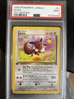 1999 POKEMON JUNGLE 1ST EDITION #51 EEVEE PSA 9 - Image 1