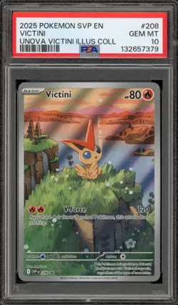 Pokemon Victini Unova Illustration Coll. Promo SVP EN 208 PSA 10 Gem Mint - Image 1