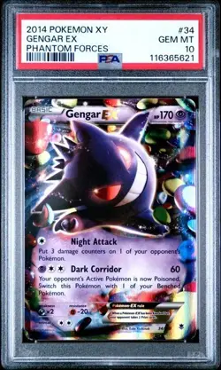 PSA 10 GENGAR EX 34 XY PHANTOM FORCES POKEMON GEM MINT - Image 1