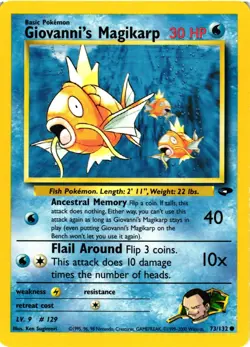 Pokemon TCG Giovannis Magikarp 73/132 Gym Challenge Unlimited LP - Image 1