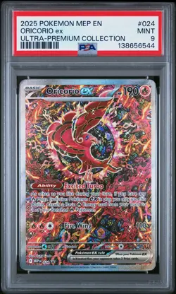 2025 POKEMON MEP EN-ME BLACK STAR PROMO #024 ORICORIO EX PSA 9 - Image 1