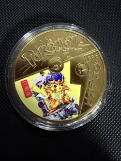10 x Pokemon Go Gold Plated Poncho Pikachu Coin Set - Commemorative/Collectible - Image 5