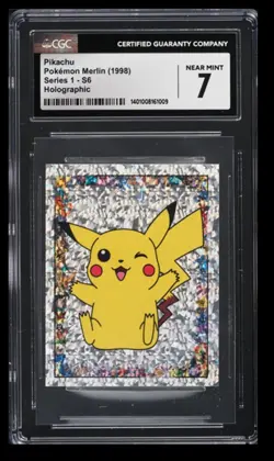 1998 Pokemon Merlin Series 1 Winking Pikachu CGC 7 U.K. #S6 Holographic - Image 1