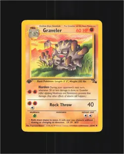 Graveler 37/62 Uncommon Fossil Pokemon 1st Edition Moderately Played - Image 1