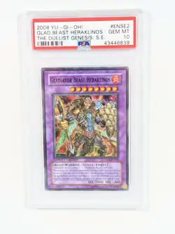 YuGiOh GLADIATOR BEAST HERAKLINOS TDGS-ENSE2 2008 Limited Edition PSA 10 Mint - Image 1