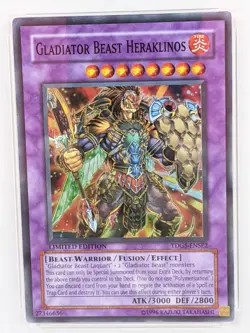 YuGiOh GLADIATOR BEAST HERAKLINOS TDGS-ENSE2 2008 Limited Edition PSA 10 Mint - Image 2