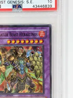 YuGiOh GLADIATOR BEAST HERAKLINOS TDGS-ENSE2 2008 Limited Edition PSA 10 Mint - Image 3