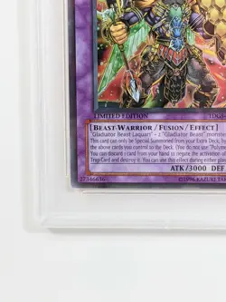 YuGiOh GLADIATOR BEAST HERAKLINOS TDGS-ENSE2 2008 Limited Edition PSA 10 Mint - Image 5