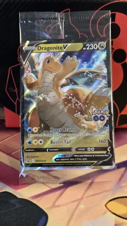 Pokemon S & S Pokemon GO Stamped Black Star Promo Dragonite SWSH235 Sealed - Image 1