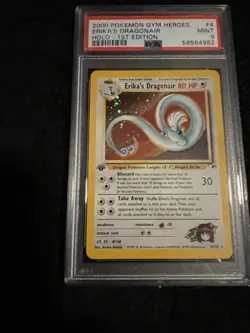 PSA 9 MINT 1st Edition ERIKA'S DRAGONAIR 4/132 Gym Heroes Pokemon - Image 1