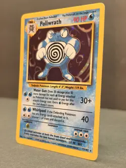 Poliwrath 13/102 Unlimited Holo Rare - Pokemon Base Set MP - Image 3