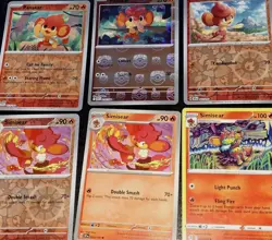 Pokemon TCG Pansear (Master Ball) 014/086 Sv: White Flare Holo + Bundle 6 Cards - Image 1