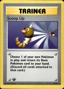 Pokemon Scoop Up 78/102 Base Set Rare 1st Edition Moderately Played - Image 1
