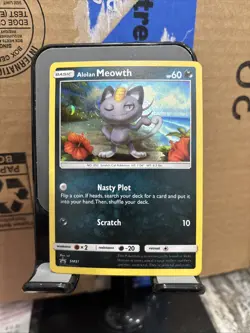 Pokemon TCG Alolan Meowth SM51 SM Black Star Promos Holo LP - Image 1