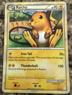 Raichu 10/123 HeartGold SoulSilver Non-Holo Rare Pokemon TCG LP - Image 1
