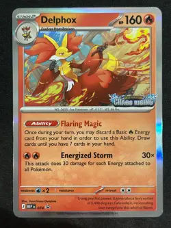 Delphox #74 Chaos Rising Stamped Prerelease Promo Holo Rare Pokemon LP-NM - Image 1